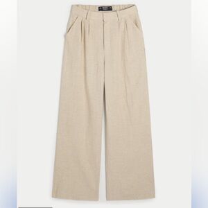 Hollister Livvy‎ wide leg linen pant. Cream. XL Short. BNWT